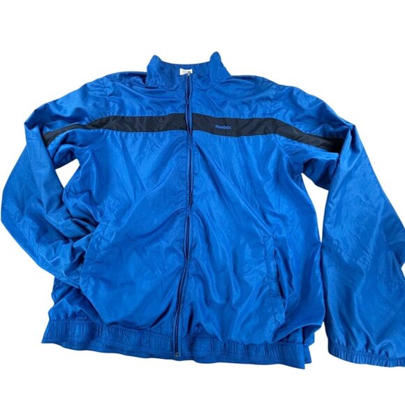 Reebok Mens Blue Windbreaker Jacket Size XL Polyester - Picture 1 of 8